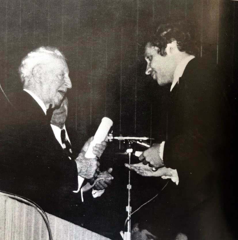 Борис Блох с Артуром Рубинштейном на конкурсе им. Рубинштейна в Израиле, 1977 год