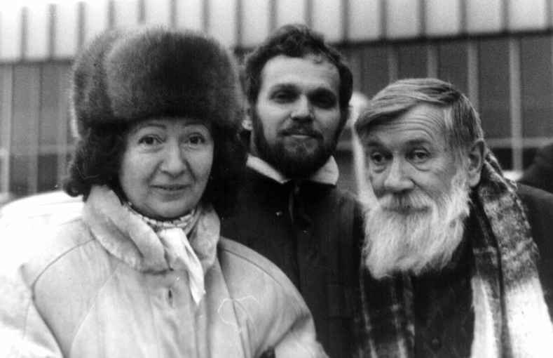 Наталья Рапопорт, Юрий Росомакин и А.Д.Синявский, январь 1989 года